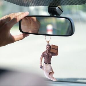 Mirror Hanger Ornament Delivery Man Package Merman Mermaid Ocean Beach Car Decor